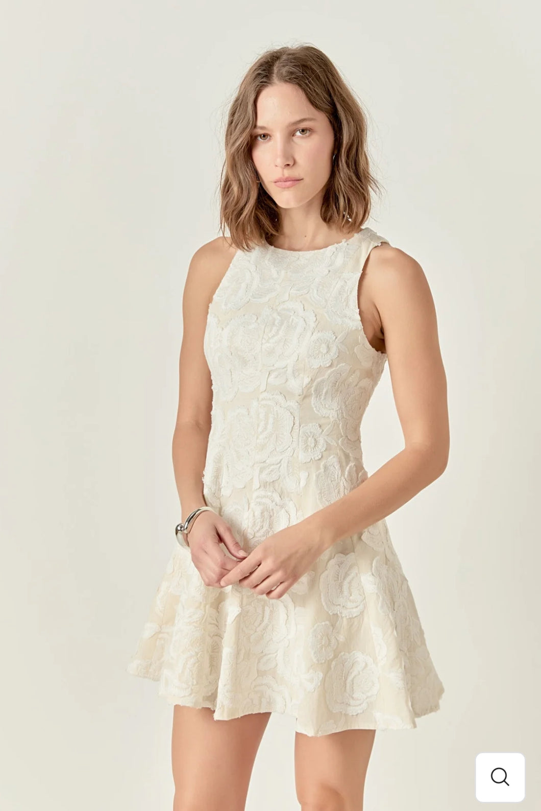 Floral Embroidered Mini Dress