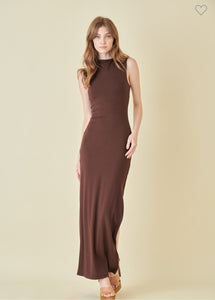 Asymmetric Neck Drape Maxi Dress