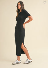 Load image into Gallery viewer, One Off Shoulder Ribbed Knit Midi Dress