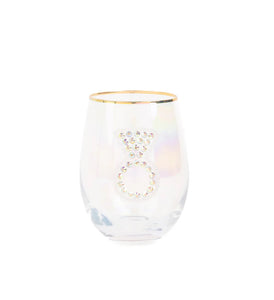 Rhinestone Ring Stemless Wine Glass