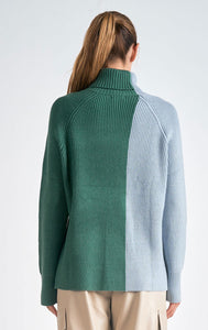 Green & Blue Colorblock Sweater