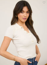 Load image into Gallery viewer, Gold Snap Button Knit Polo Top