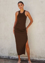 Load image into Gallery viewer, Racerback Ruched Midi Dress