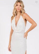 Load image into Gallery viewer, White Bead Cowl Maxi Dress