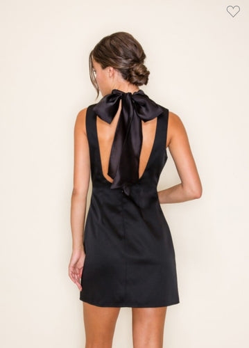 Black Organza Scarf Mini Dress