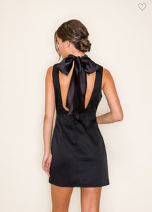 Black Organza Scarf Mini Dress