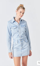 Load image into Gallery viewer, Denim Long Sleeve Mini Dress