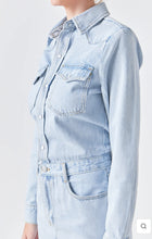 Load image into Gallery viewer, Denim Long Sleeve Mini Dress