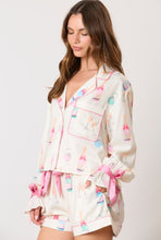 Load image into Gallery viewer, Ring &amp; Champagne Glass Ribbon Pajama Short Set