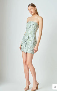 Floral Embroidered Mini Dress