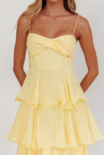 Load image into Gallery viewer, Yellow Ruffle Tiered Maxi Dress