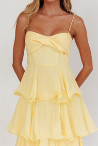 Yellow Ruffle Tiered Maxi Dress