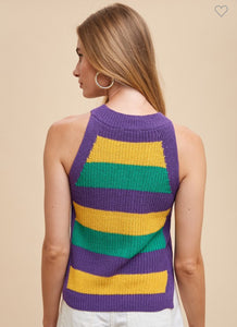 Mardi Gras Stripe Tank Top