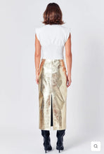 Load image into Gallery viewer, Gold Foil Leather Maxi Skirt