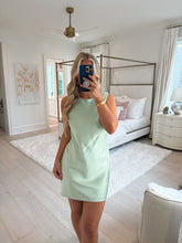 Load image into Gallery viewer, Sage Drape Back Mini Dress