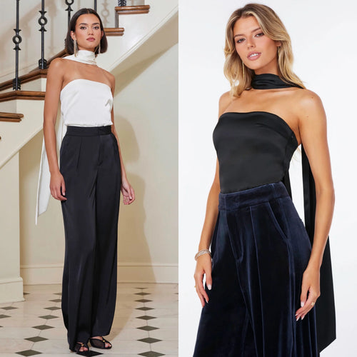 Hailey Satin Scarf Top