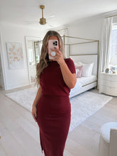 Load image into Gallery viewer, Burgundy Sweater Dress