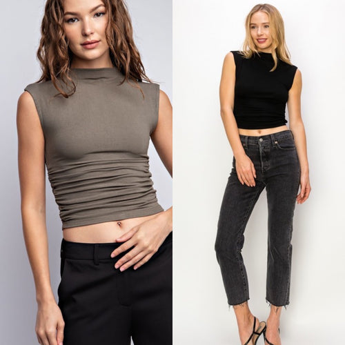 Cap Sleeve Fitted Cropped Top