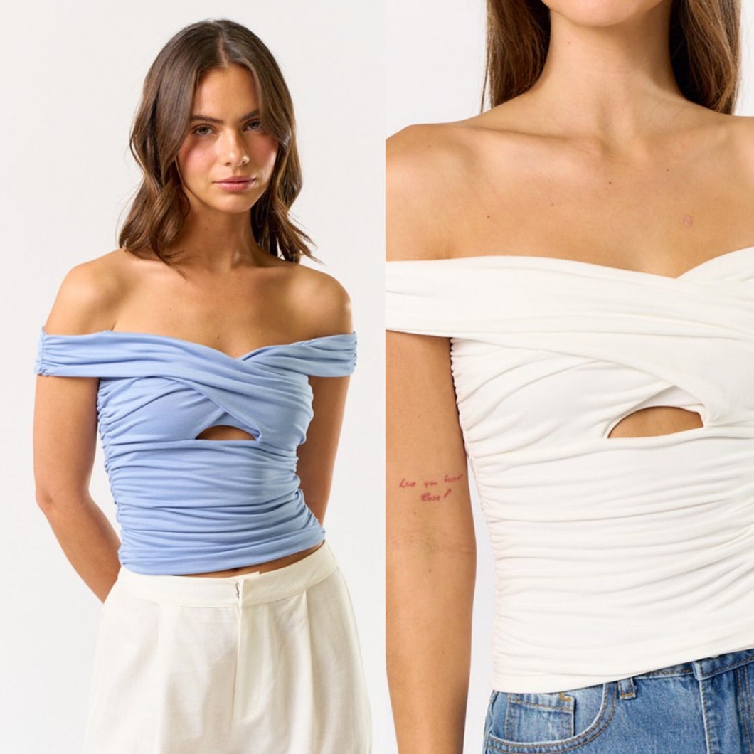 Off Shoulder Ruched Top