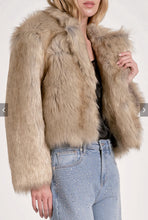 Load image into Gallery viewer, Cera Beige Faux Fur Jacket