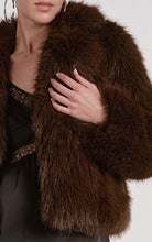 Load image into Gallery viewer, Cera Chocolate Faux Fur Jacket