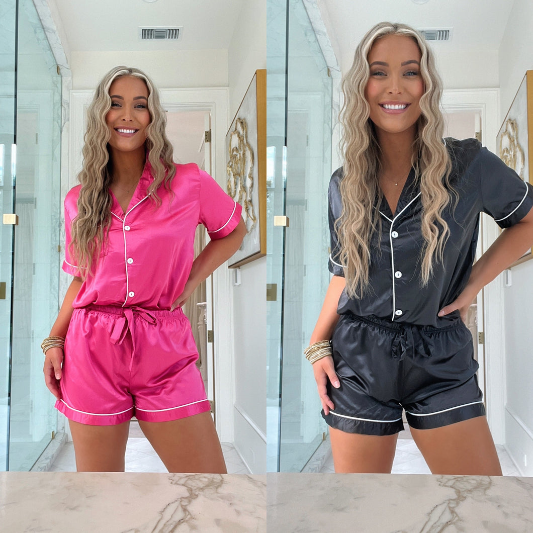 Satin Pajama Short Set