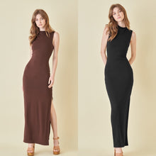 Load image into Gallery viewer, Asymmetric Neck Drape Maxi Dress