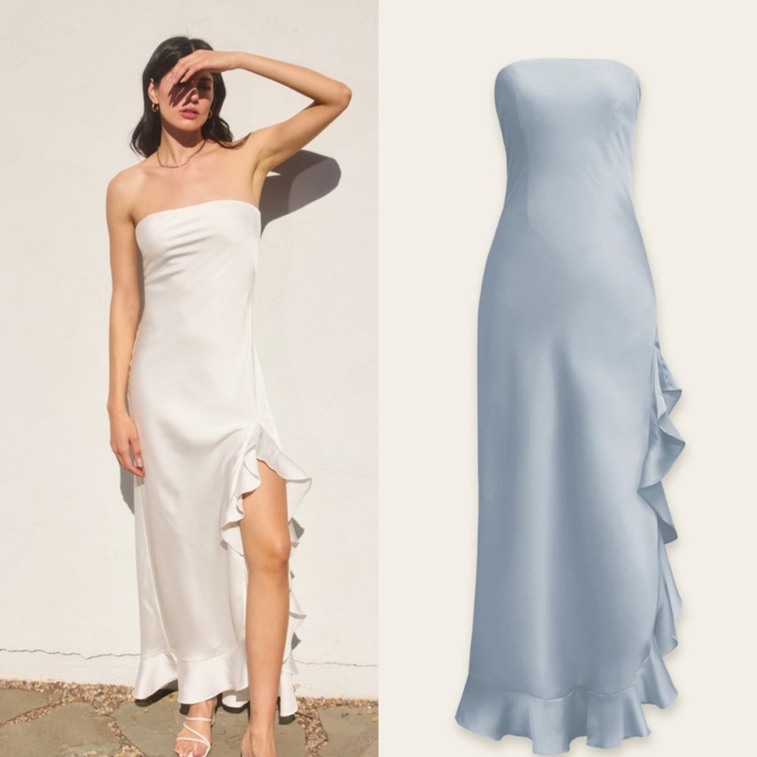 Going Out Ruffled Slit Maxi Dress