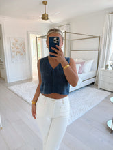 Load image into Gallery viewer, Navy Crochet Top