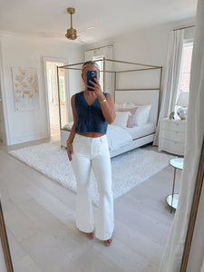 Navy Crochet Top