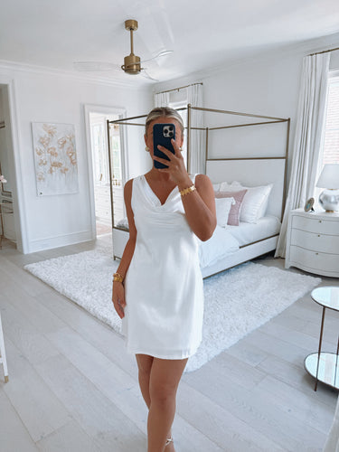 Cowl Neck Front & Back Mini Dress