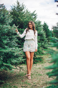 Plaid Boucle Mini Skirt