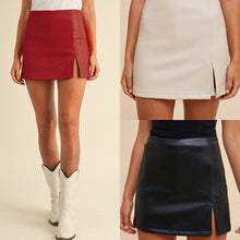 Load image into Gallery viewer, Vegan Faux Leather Skort