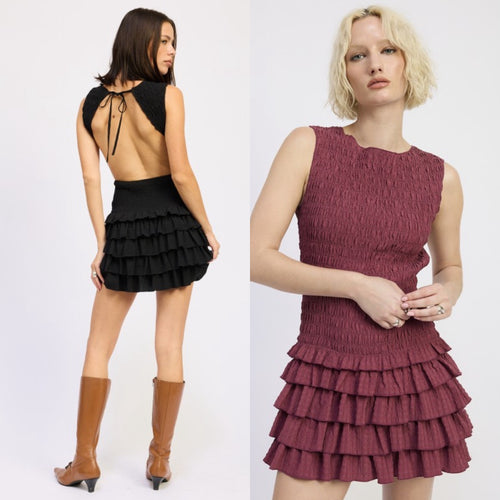 Erin Smocked Ruffle Mini Dress
