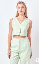 Load image into Gallery viewer, Green Linen Blend Vest