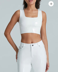 Faux Patent Leather Crop Top