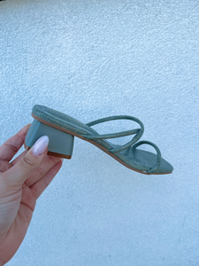 Aniela Croc Olive Sandal