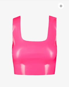 Faux Patent Leather Crop Top