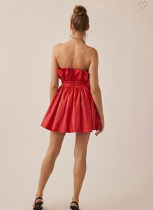 Red Love Pu Mini Dress