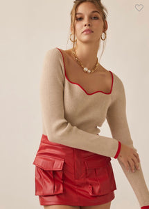 Square Neck Sweater Top