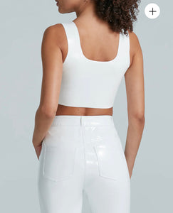 Faux Patent Leather Crop Top