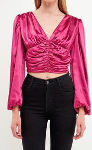 Berry Ruched Blouse