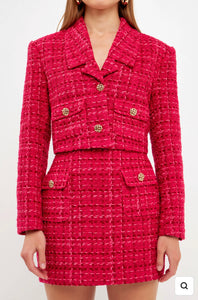 Fuchsia Tweed Blazer