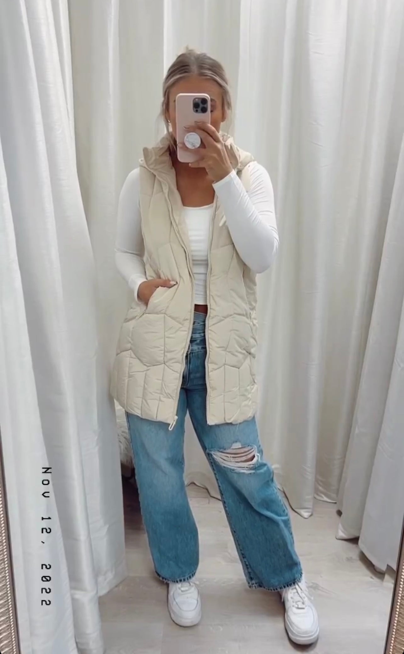 Cream Puff Cropped Puffer Vest - Cider