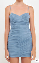 Load image into Gallery viewer, Blue Ruched Tulle Dress