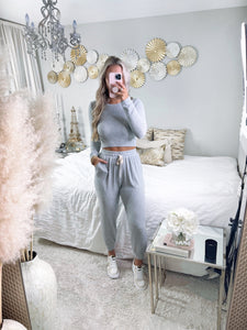 Grey Ribbed Joggers