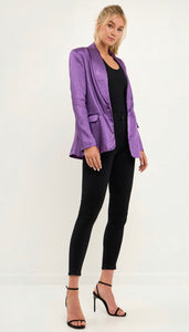 Purple Satin Blazer