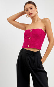 Bouche Tweed Crop Top