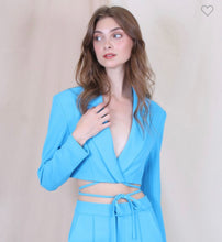 Load image into Gallery viewer, Blue Preppy Padded Blazer