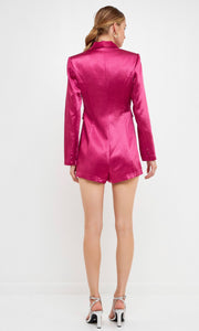 Orchid Satin Blazer Romper